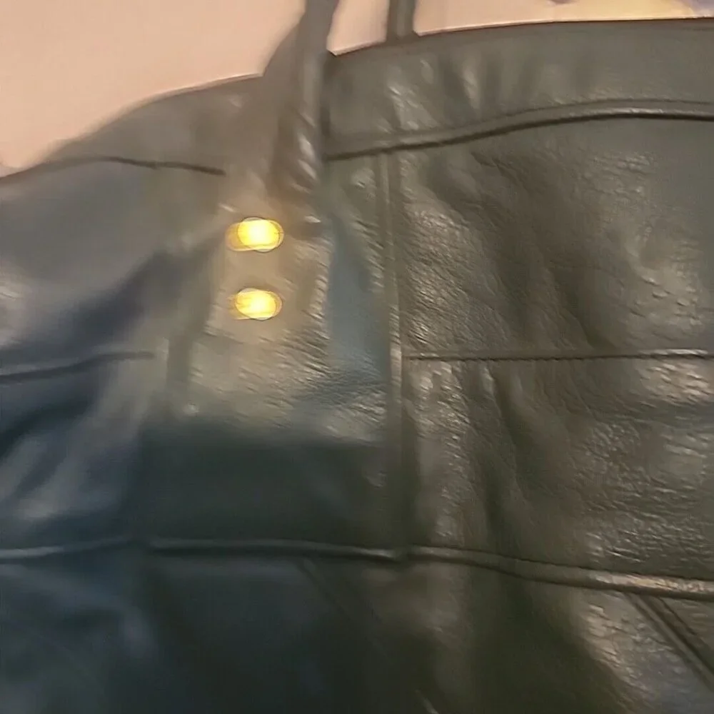 Green/Teal Riviera Leather Bag Tote Travel Satchel Duffel HUGE